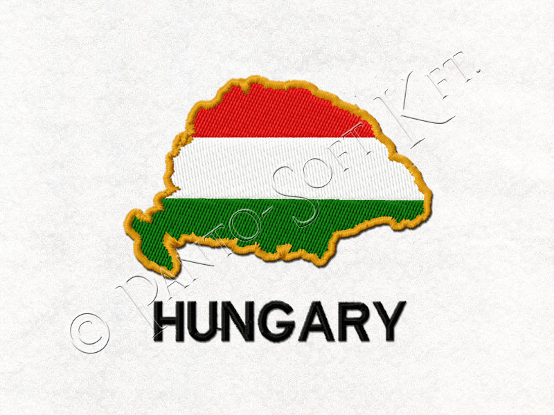 Hímzett országcímer, Nagy Magyarország Hungary felirattal